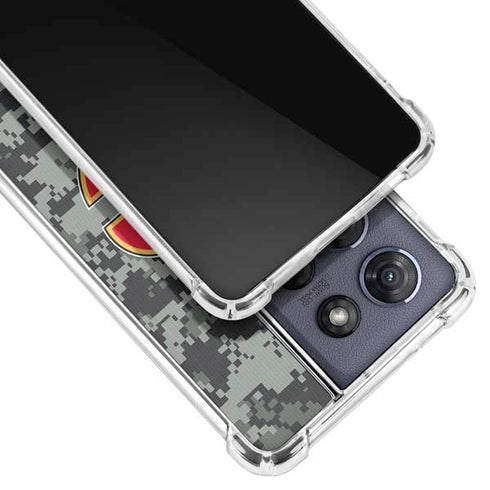 NHL Calgary Flames Camo Moto G Play 5G (2025) Clear Case